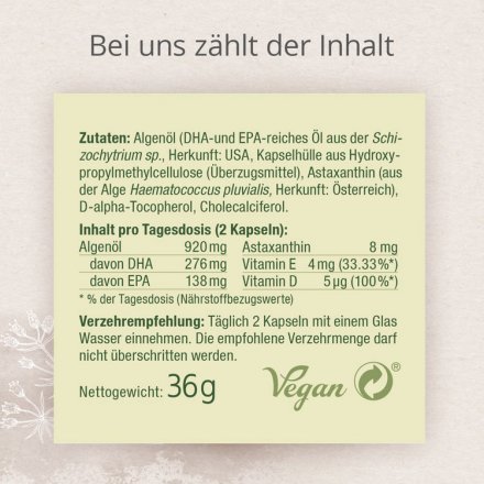 Omega-3 und Astaxanthin Inhalt