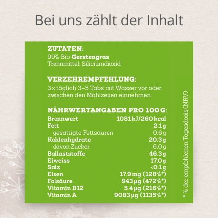 Gerstengras Tabletten