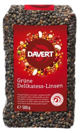 Grüne Delikatess-Linsen - Davert - Bio - 500g