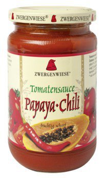 Vegane Tomatensauce mit Papaya und Chili