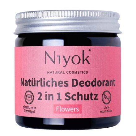 2 in 1 Deodorant Creme Anti-Transpirant Flowers - Niyok - 40ml