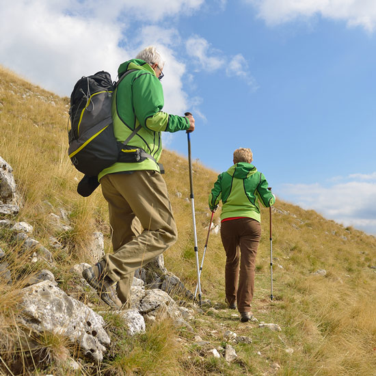 Two people hiking