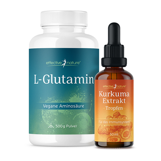L-Glutamin und Kurkuma-Extrakt von effective nature