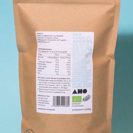 AHO Gekeimte Haferflocken - Bio - 600g