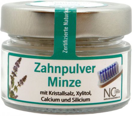 Basisches Zahnpulver mit Minze - ohne Fluorid