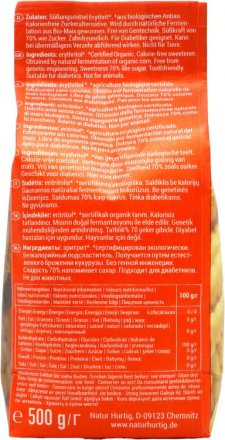 Bio-Erythrit aus fermentierem Bio-Mais