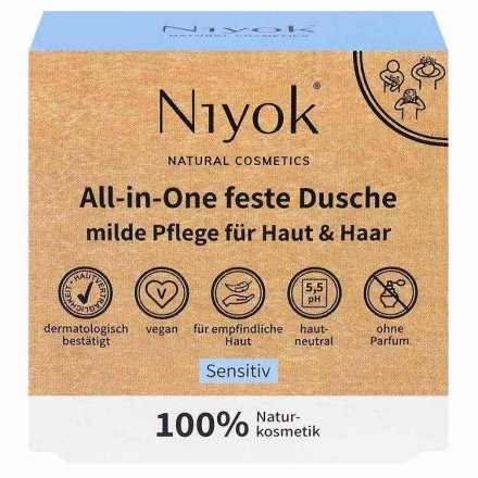 All-in-One feste Dusche Haut + Haar Sensitiv - Niyok - 80g