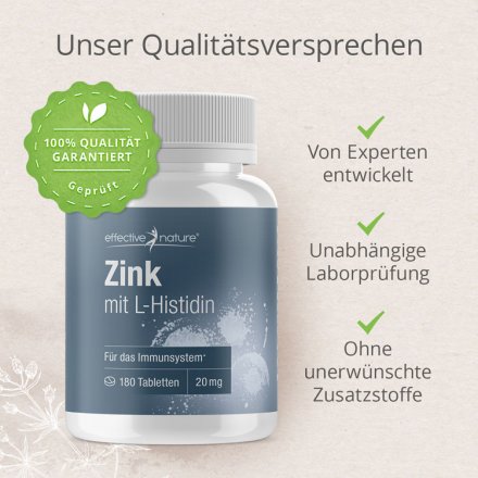 Zinkbisglycinat mit L-Histidin Tabletten - 180 Stk. - 45g