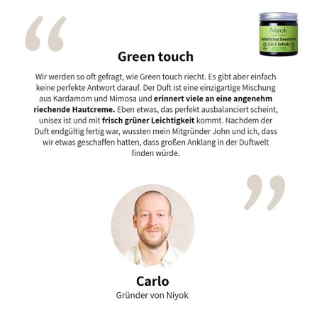 2 in 1 Deodorant Creme Anti-Transpirant Green touch - Niyok - 40ml