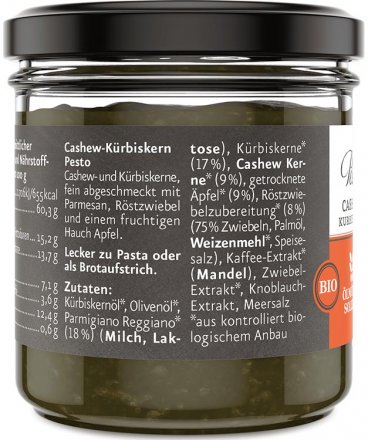 Cashew-Kürbiskern Pesto aus Bio-Zutaten