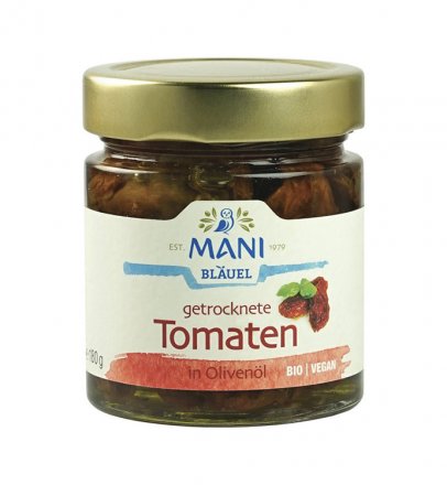 Getrocknete Tomaten in Olivenöl - Mani Blaeuel - Bio - 180g
