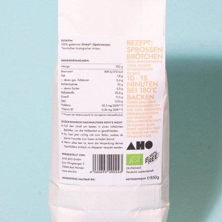 AHO Sprossen Mehl - Bio - 850g