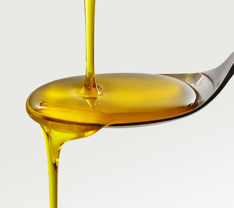 Flüssiges Omega-3 zur einfachen Einnahme Flüssiges Omega-3 auf Löffel
