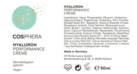 Hyaluron Performance Creme mit Retinol und Vitamin E