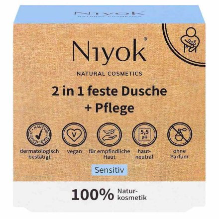 2 in 1 feste Dusche & Pflege Sensitiv - Niyok - 80g