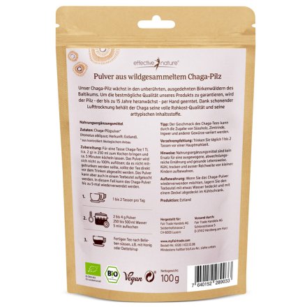 Chaga Pilzpulver - Bio - 100g