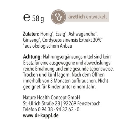 Oxymel Energie und Kraft Tropfen - Bio - 58g