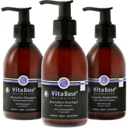 Basisches Körperpflegeset von Vitabase - Shampoo, Duschgel, Bodylotion