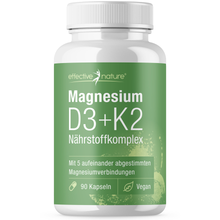 Magnesiumkomplex mit Vitamin D3 & K2 Kapseln - 90 Stk. - 52g