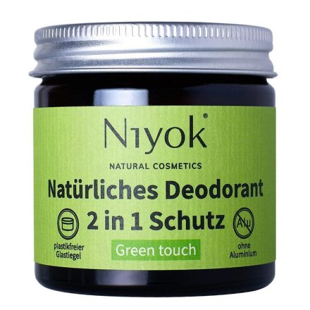 2 in 1 Deodorant Creme Anti-Transpirant Green touch - Niyok - 40ml