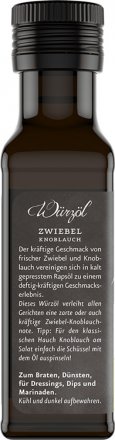 Zwiebel-Knoblauch Würzöl mit kaltgepresstem Bio-Rapsöl
