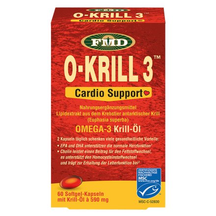Krillöl O-Krill 3 Cardio Support Kapseln - 60 Stk. - 49.5g