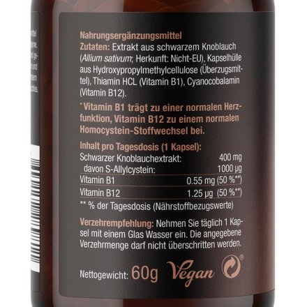 Schwarzer Knoblauch Extrakt Kapseln - 120 Stk. - 60g