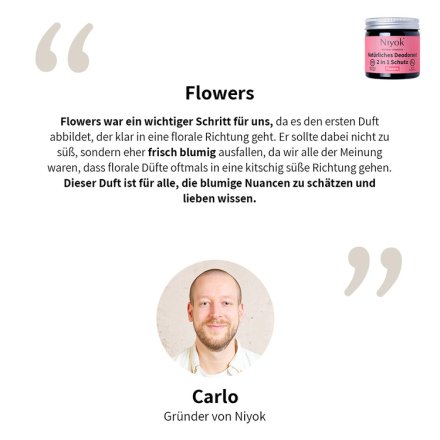 2 in 1 Deodorant Creme Anti-Transpirant Flowers - Niyok - 40ml