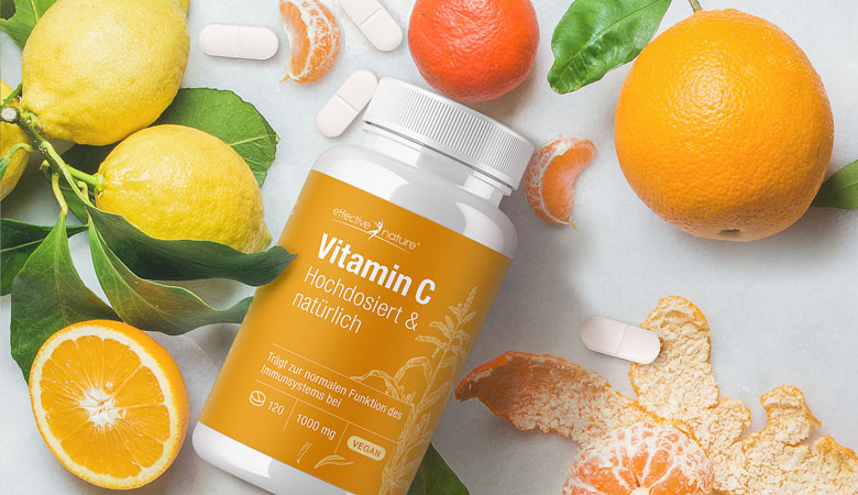 Product image with a lot of citrus fruits in the background