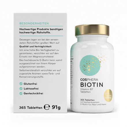 Highly dosed biotin (B7)