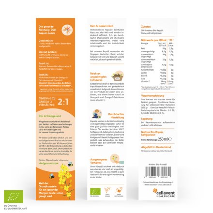 Rapsöl für Kleinkinder - Bio - 250ml