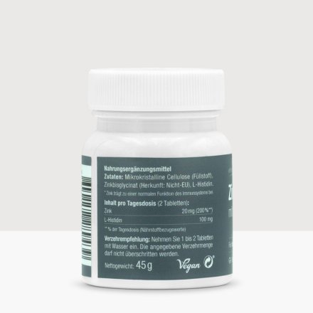 Zinkbisglycinat mit L-Histidin Tabletten - 180 Stk. - 45g