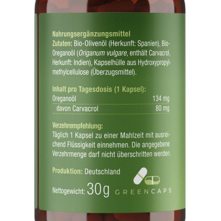 Oregano-Öl Kapseln - Bio - 60 Stk.