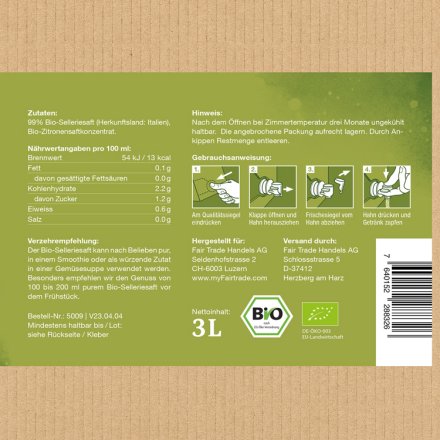Bio-Selleriesaft aus Stangensellerie