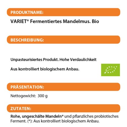 Fermentiertes Mandelmus - Variet - Bio - 300g