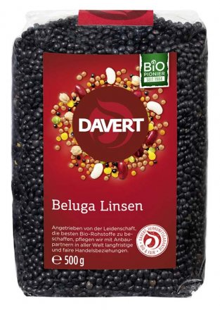 Beluga Linsen schwarz - Davert - Bio - 500g