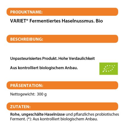 Fermentiertes Haselnussmus - Variet - Bio - 300g