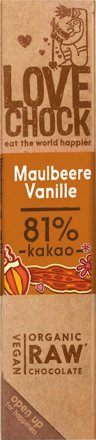 Veganer Schokoladenriegel Maulbeere / Vanille