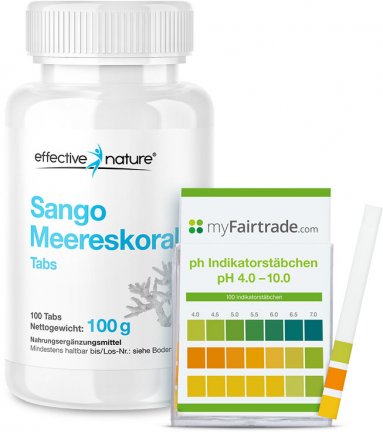 Sango-Meereskoralle Tabs & pH-Teststreifen