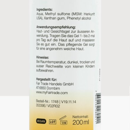 MSM Gel für Gesicht und Körper