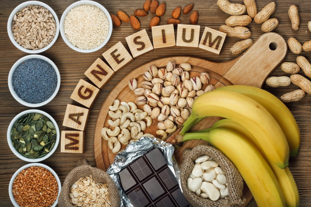 Verschiedene magnesiumhaltige Lebensmittel