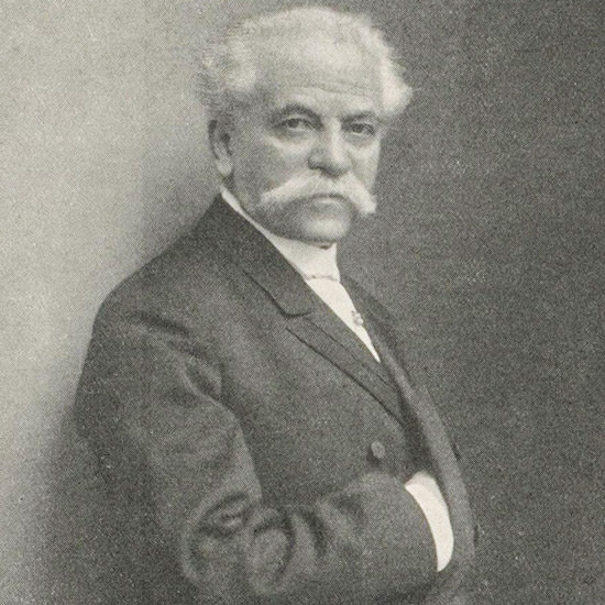 Historisches Schwarz-Weiß-Porträt von Heinrich Caro.